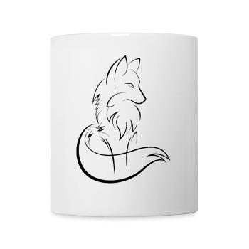 Fuchs Zeichnung Skizze Kunst Waldtiere Symbol - Tasse - Weiß - Vorne