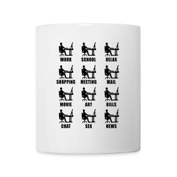 Computer Homeoffice Fun Geschenk - Tasse - Weiß - Vorne