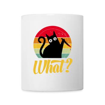Un chat au couteau, idée de cadeau drôle - Mug blanc - blanc - Devant