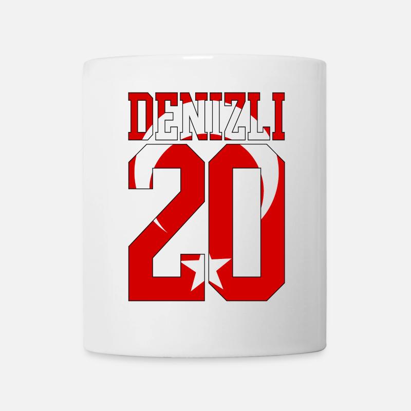Denizli 20 Drapeau turc - Mug blanc - blanc