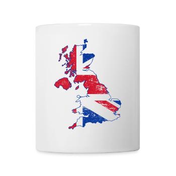 Union Jack UK Map Art Overlay - Mug - white - Front