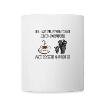 Elefanten Kaffee und 3 Personen - Tasse - Weiß - Vorne