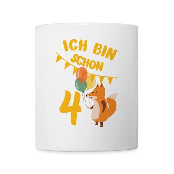 4 Geburtstag vier Jahre Geburtstag 4 Geburtstag - Tasse - Weiß - Vorne