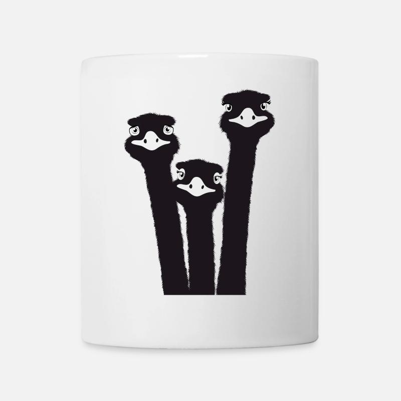 Nandu, Straußenkopf, Emu, Strauß - Tasse - Weiß