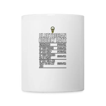 Électricien Taux horaire Té - Mug blanc - blanc - Devant