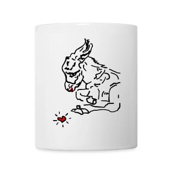 Esel Kopf Eselbaby Eselkind kleiner Esel Herz - Tasse - Weiß - Vorne