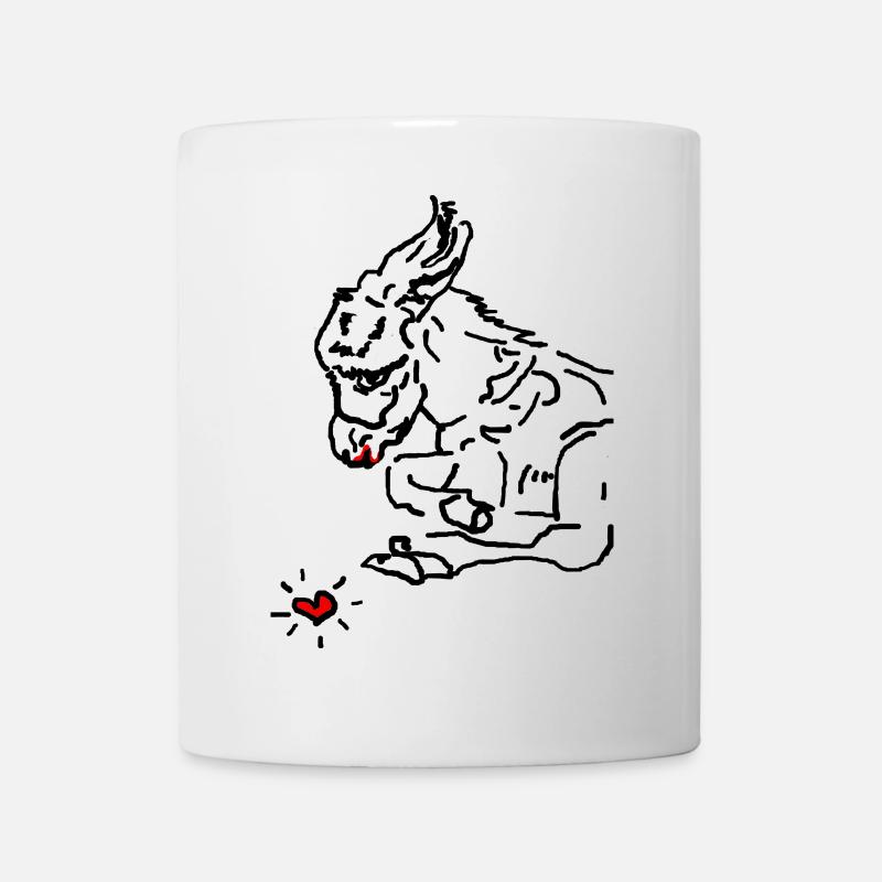 Âne tête âne bébé âne enfant petit âne coeur - Mug blanc - blanc