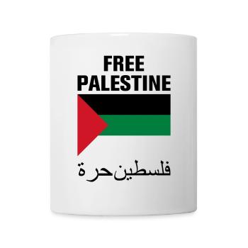 Palestine libre avec le drapeau - Mug blanc - blanc - Devant