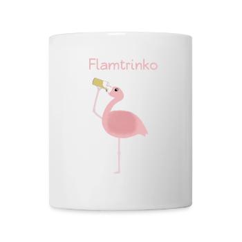 Flamtrinko Flamingo Bier Party Fun - Tasse - Weiß - Vorne