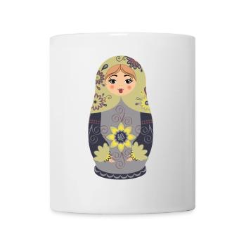 Traditionelle russische Matroschka Puppe - Tasse - Weiß - Vorne