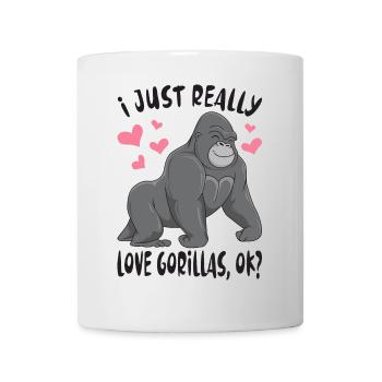 J'aime vraiment les gorilles, ok / Singe Gorille - Mug blanc - blanc - Devant