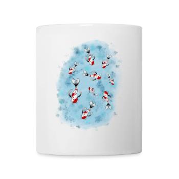 Étang de carpes koï au Japon - Mug blanc - blanc - Devant
