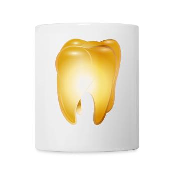 A golden tooth as a symbol of success and money - Mug - white - Front