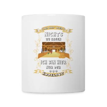 Stall Pferd Äppelboy Spruch Reiten - Tasse - Weiß - Vorne