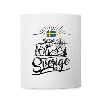 Sweden Flag Mountains Moose Sverige Design - Mug - white - Front