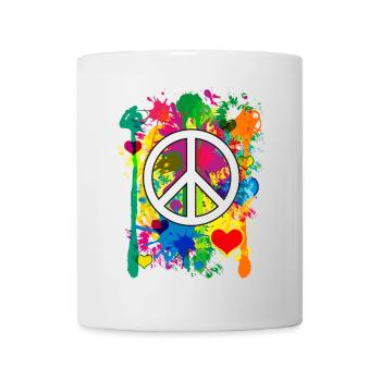 04 Peace Colorful Hearts Fabspritzer - Mug - white - Front