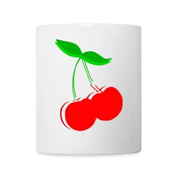 Kirsche Retro Früchte Obst Geschenk Geschenkidee - Tasse - Weiß - Vorne
