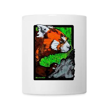 Roter Panda klettert auf Fels (Bunt) - Tasse - Weiß - Vorne