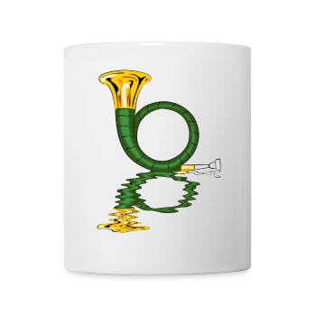 hunting horn hunters blow musicians - Mug - white - Front