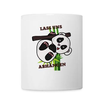 Kawaii Panda Mit Bambus und Spruch - Tasse - Weiß - Vorne