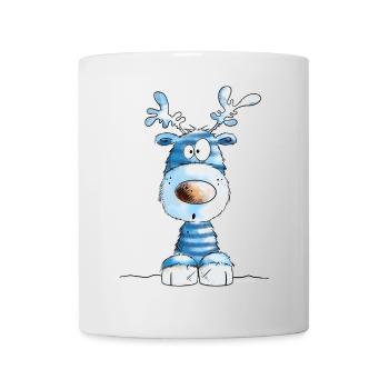 Blue Christmas Reindeer by MODARTIS - Mug - white - Front