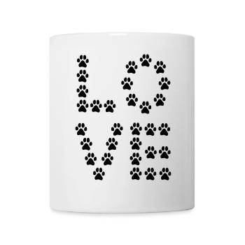 Paw Print Love – Minimal Dog & Pet Design - Tasse - Weiß - Vorne