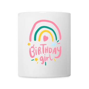 Pastel Rainbow Birthday Girl - Mug - white - Front