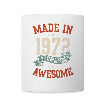 Hergestellt am 50. Geburtstag 1972 - Tasse - Weiß - Vorne