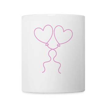 Herz rosa Ballon Luftballon - Tasse - Weiß - Vorne