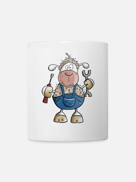 Mechaniker Schaf mit Wortspiel I Schrauber - Tasse - Weiß