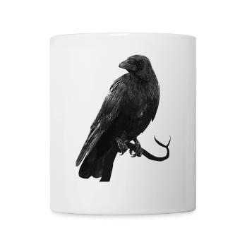 kolkrabe, Vögel, gothic design, für Papa - Tasse - Weiß - Vorne