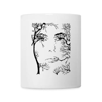 Visage de la forêt (noir) - Mug blanc - blanc - Devant
