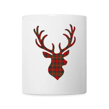 Red tartan deer - Mug - white - Front