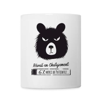 Réveil en chargement... Humour, réveil difficile ! - Mug blanc - blanc - Devant