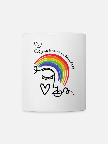 Pride Month Liebe Grenzen Regenbogen LGBTQ Queer - Tasse - Weiß