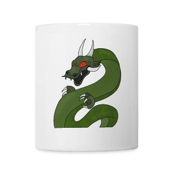 Dragon with red eyes - Mug - white - Front