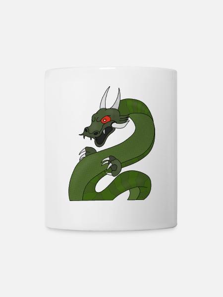 Drache mit roten Augen - Tasse - Weiß