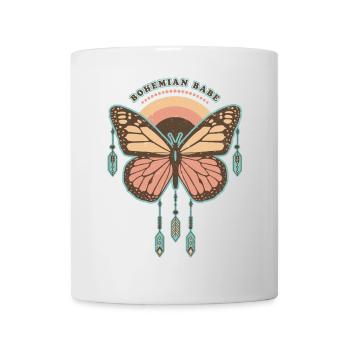 Bohemian Babe - Retro Boho Butterfly - Mug - white - Front