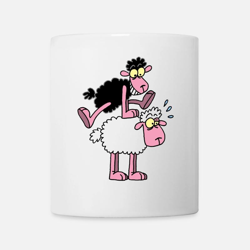Mouton noir et saute-mouton - Mug blanc - blanc