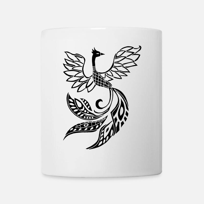 Oiseau phénix noir - Mug blanc - blanc