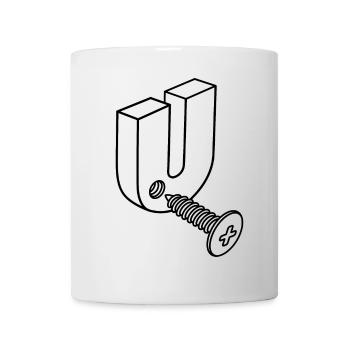 Fuck you, mechanic humor, Screw U, Screw you, - Mug - white - Front