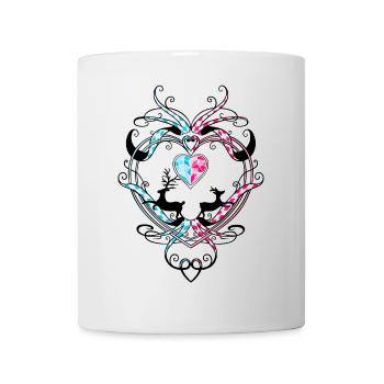 Deer Antlers Deer and Heart - Mug - white - Front