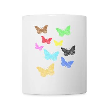 colorful butterflies bunte Schmetterlinge - Tasse - Weiß - Vorne