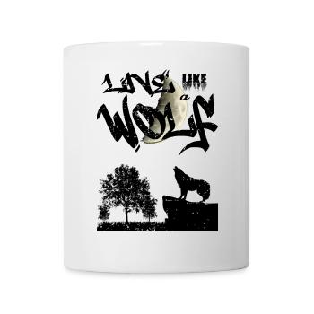 Vivez comme un loup - Mug blanc - blanc - Devant