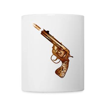 revolver steampunk richement décoré avec cartouche - Mug blanc - blanc - Devant