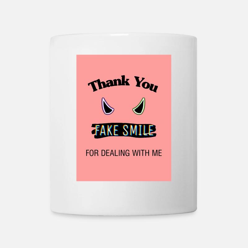 faux sourire - Mug blanc - blanc