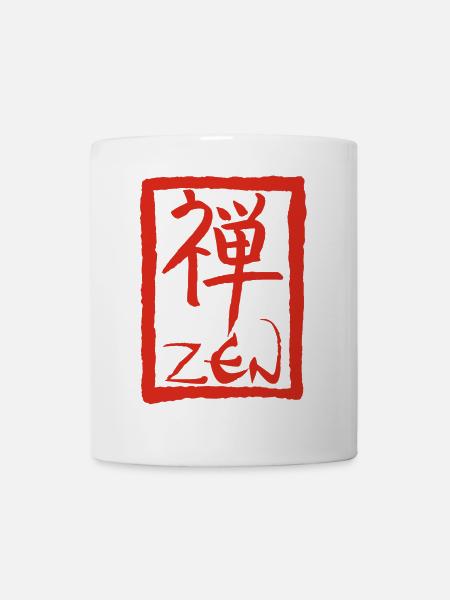 Das Wort Zen auf Japanisch (rot) - Tasse - Weiß