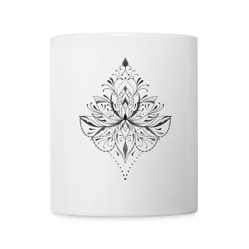 Dekorative Lotusblume orientalische Mandala-Perlen - Tasse - Weiß - Vorne