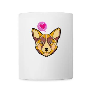 Geometrischer Hund mit Herz - Tasse - Weiß - Vorne
