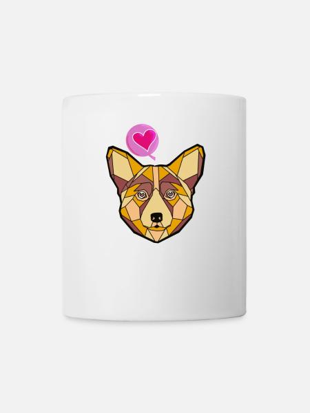 Geometric Dog with Heart - Mug - white